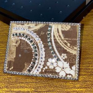 Fashion Floral Paris Rectangular Crystal Bling Fashion Statement Belt Buckle